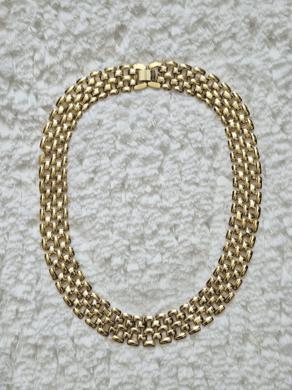 Vintage Gold Plated Panther Link Collar Necklace